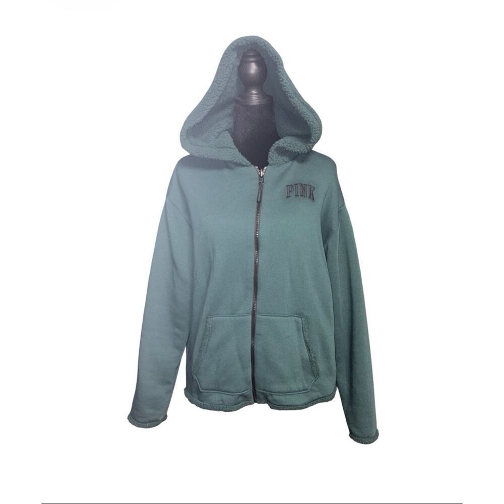 Victoria’s Secret Pink Reversible Sherpa Full Zip Sweatshirt